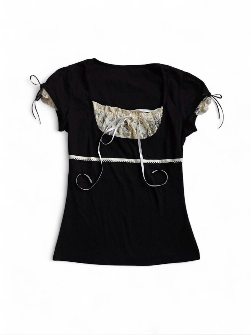 gothic lolita black lace babydoll top